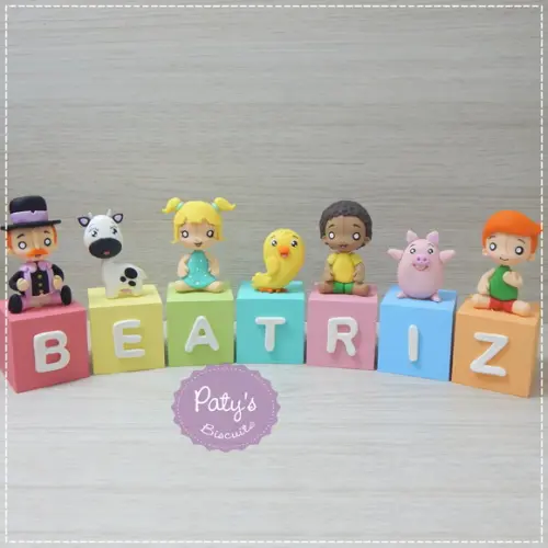 Cubos Decorados Bita Fazendinha Candy Colors (valor Unitário)