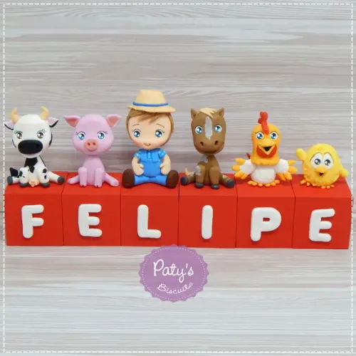 Cubos Decorados Fazendinha (valor Unitário)