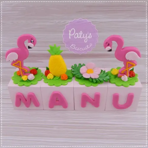 Cubos Decorados Flamingo / Tropical (valor Unitário)
