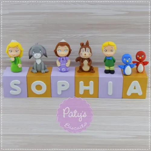 Cubos Decorados Princesa Sofia (valor Unitário)