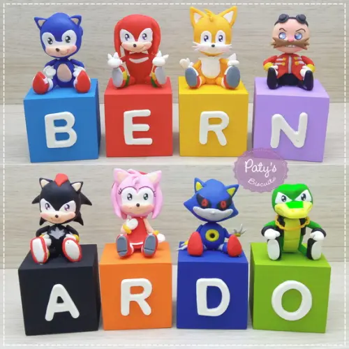 Cubos Decorados Sonic (valor Unitário)