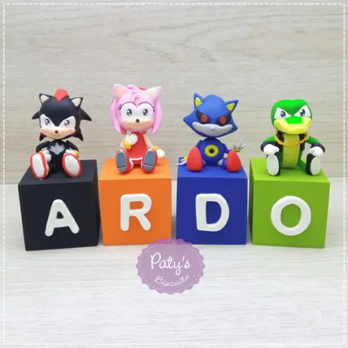 Cubos Decorados Sonic (valor Unitário)