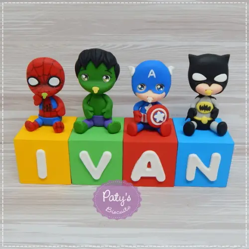 Cubos Decorados Super Herois Baby (valor Unitário)