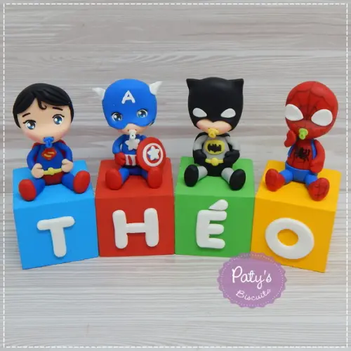 Cubos Decorados Super Herois Baby (valor Unitário)