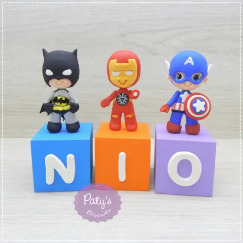 Cubos Decorados Super Heróis em Pé (valor Unitário)