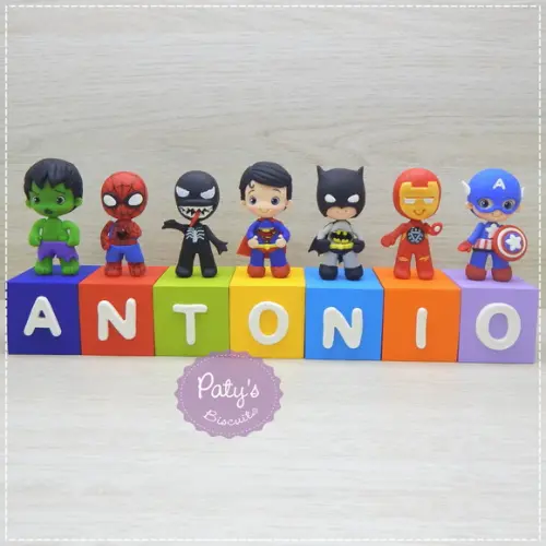 Cubos Decorados Super Heróis em Pé (valor Unitário)