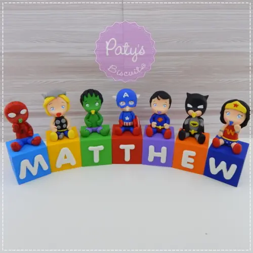 Cubos Decorados Super Herois Baby (valor Unitário)