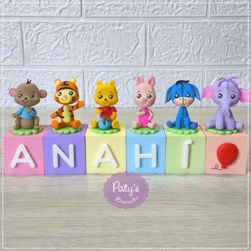 Cubos Decorados Ursinho Pooh (valor Unitário)
