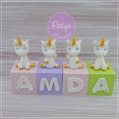 Cubos Decorados Unicórnio (valor Unitário)
