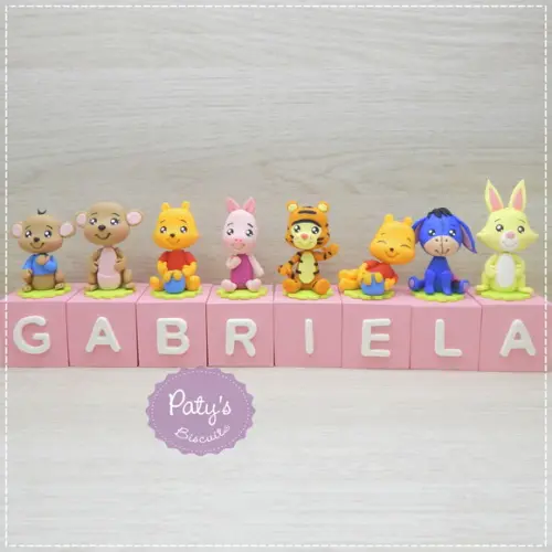 Cubos Decorados Ursinho Pooh Rosa (valor Unitário)