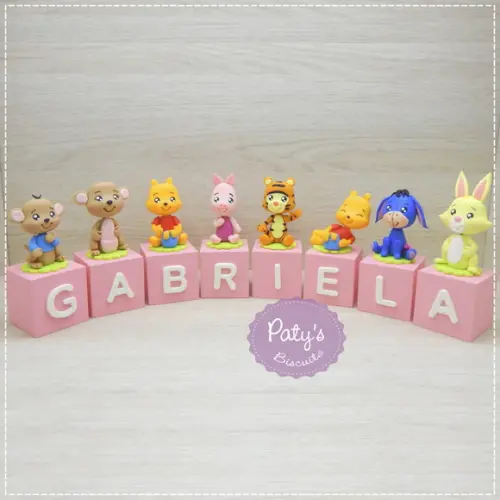 Cubos Decorados Ursinho Pooh Rosa (valor Unitário)