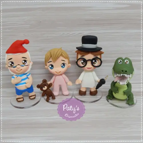 Kit 8 Miniaturas 8cm + Vela Decorada Peter Pan