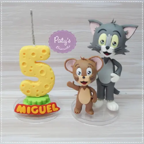 Kit Miniaturas + Vela Tom e Jerry