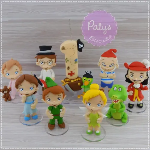 Kit 8 Miniaturas 8cm + Vela Decorada Peter Pan