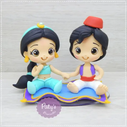 Kit Topo com Vela Aladdin e Jasmine