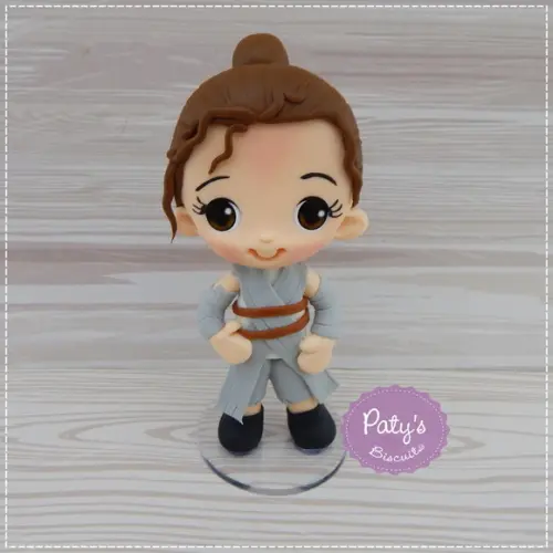 Kit Miniaturas Princesa Leia e Rey 8cm - Star Wars