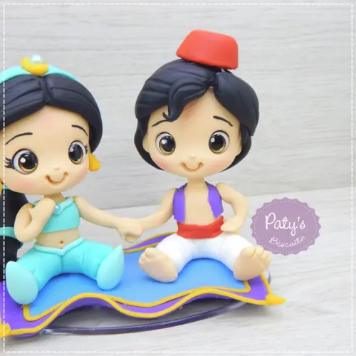 Kit Topo com Vela Aladdin e Jasmine