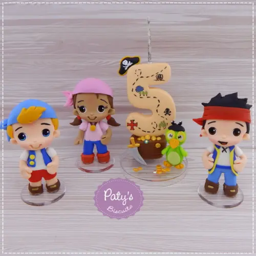 Kit Vela + 3 personagens Jake e os Piratas
