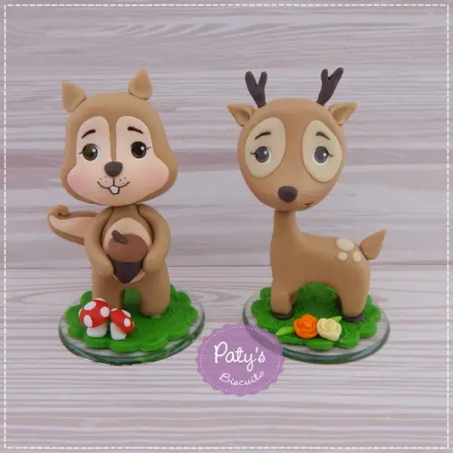 Kit Vela + 4 Miniaturas Bichinhos da Floresta (woodland)