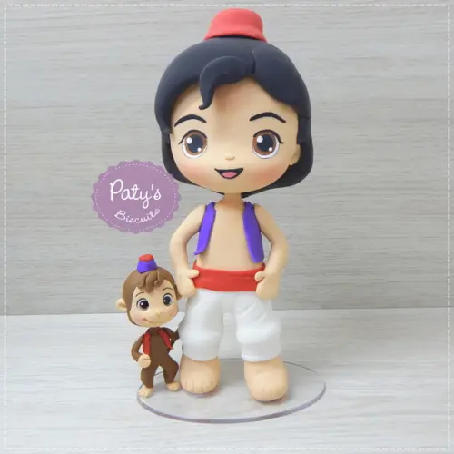 Miniatura / Topo de Bolo Aladdin e Abu (12cm)