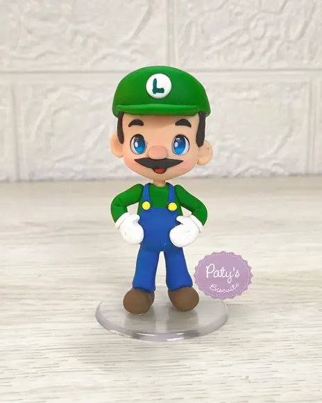 Miniatura / Topo de Bolo Luigi 8cm - Super Mario Bros.