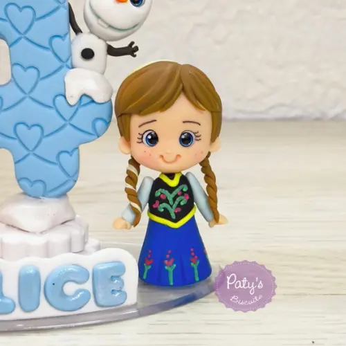 Topinho com Vela Anna, Elsa e Olaf - Frozen 1