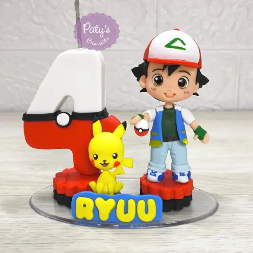 Topinho com Vela Ash e Pikachu - Pokémon