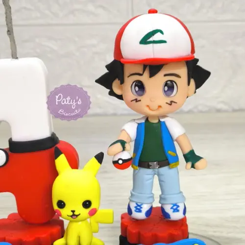 Topinho com Vela Ash e Pikachu - Pokémon