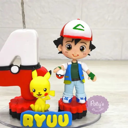 Topinho com Vela Ash e Pikachu - Pokémon
