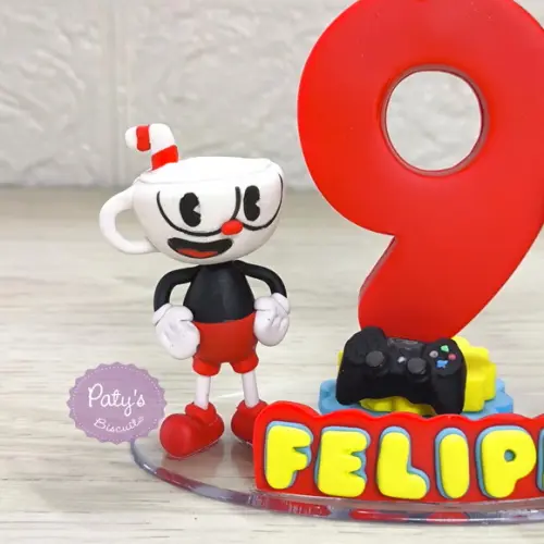Topinho com Vela Cuphead e Mugman