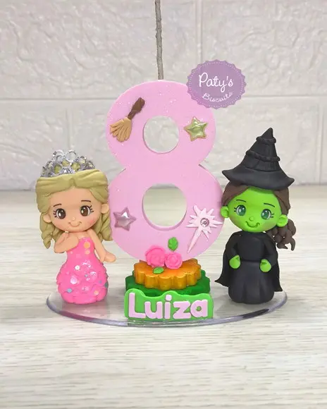 Topinho com Vela Glinda e Elphaba - Wicked