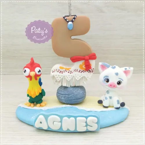 Topinho com Vela Heihei e Puá - Moana