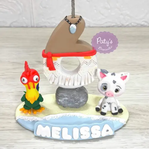Topinho com Vela Heihei e Puá - Moana