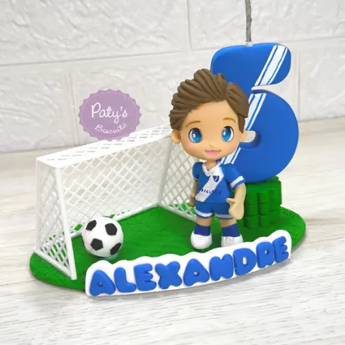 Topinho com Vela Jogador de Futebol + Gol
