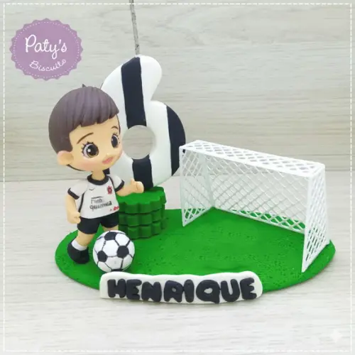 Topinho com Vela Jogador de Futebol + Gol