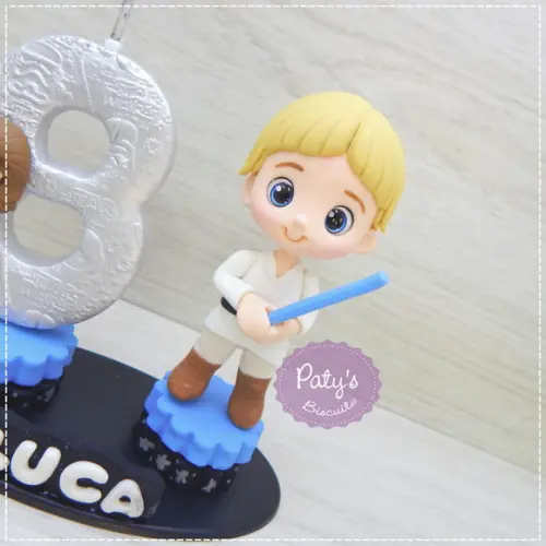 Topinho com Vela Luke Skywalker - Star Wars (vela Prata)