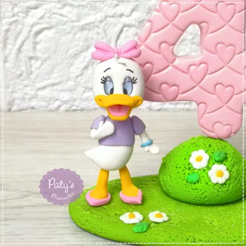 Topinho com Vela Margarida e Pato Donald