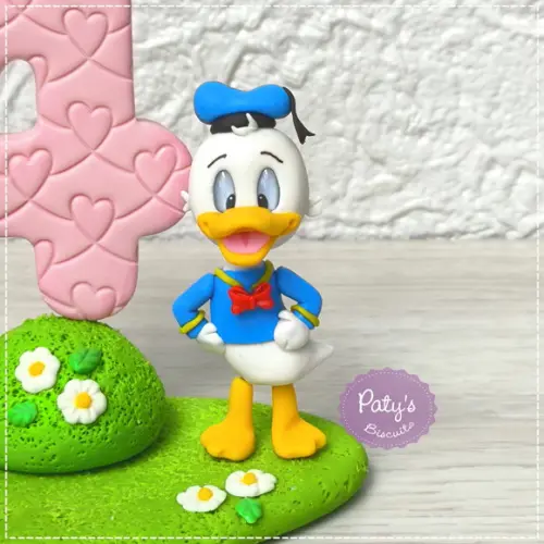 Topinho com Vela Margarida e Pato Donald
