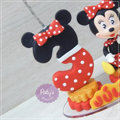 Topinho com Vela Minnie Vermelha