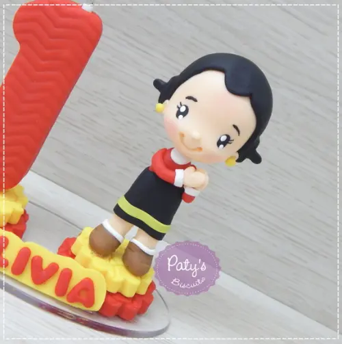 Topinho com Vela Olívia Palito - Popeye