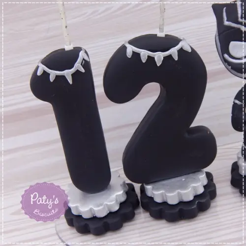 Topinho com Vela Pantera Negra