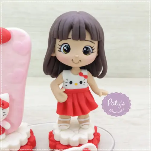 Topinho com Vela Personalizado Hello Kitty