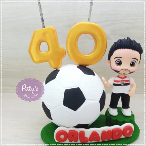 Topinho com Vela Personalizado Futebol