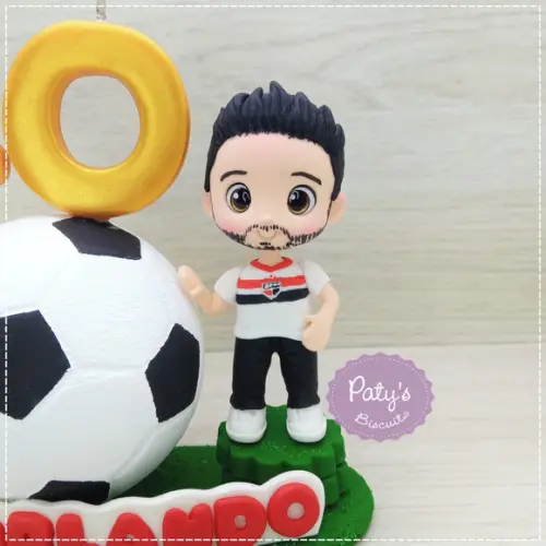 Topinho com Vela Personalizado Futebol