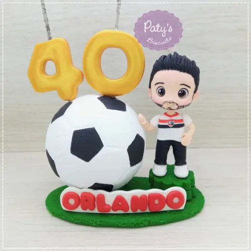 Topinho com Vela Personalizado Futebol