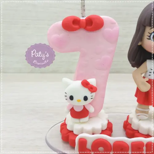 Topinho com Vela Personalizado Hello Kitty