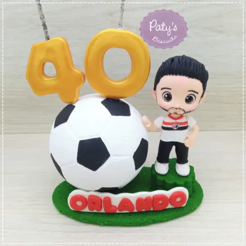 Topinho com Vela Personalizado Futebol