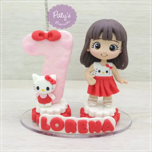 Topinho com Vela Personalizado Hello Kitty