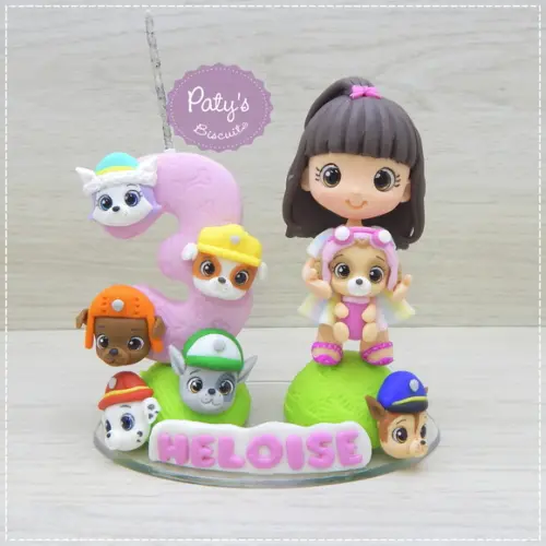 Topinho com Vela Personalizado Patrulha Canina