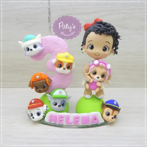 Topinho com Vela Personalizado Patrulha Canina